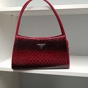 New Raspberry Red faux Alligator purse